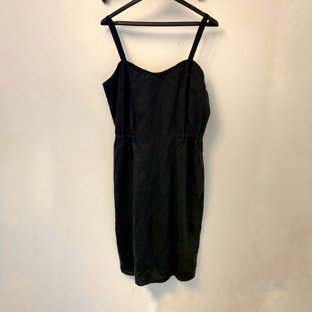 Vintage Evan Picone Linen Dress NWT Size 14 Spaghetti Strap Knee Length
